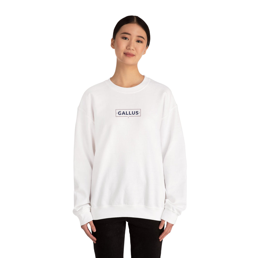Crewneck Sweatshirt — Gallus Minimal Logo &amp; Retro Arch “Don’t Look… It Is A Long Way Up”
