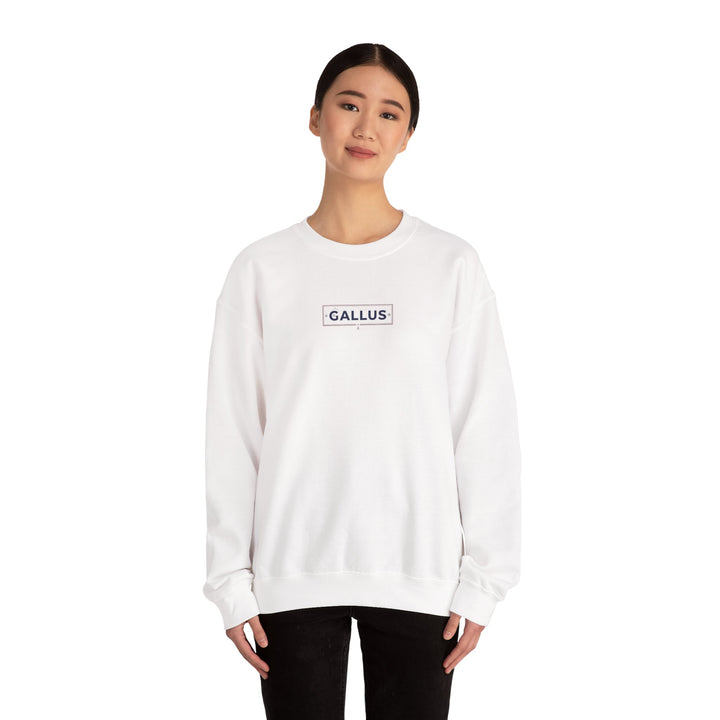 Crewneck Sweatshirt — Gallus Minimal Logo &amp; Retro Arch “Don’t Look… It Is A Long Way Up”