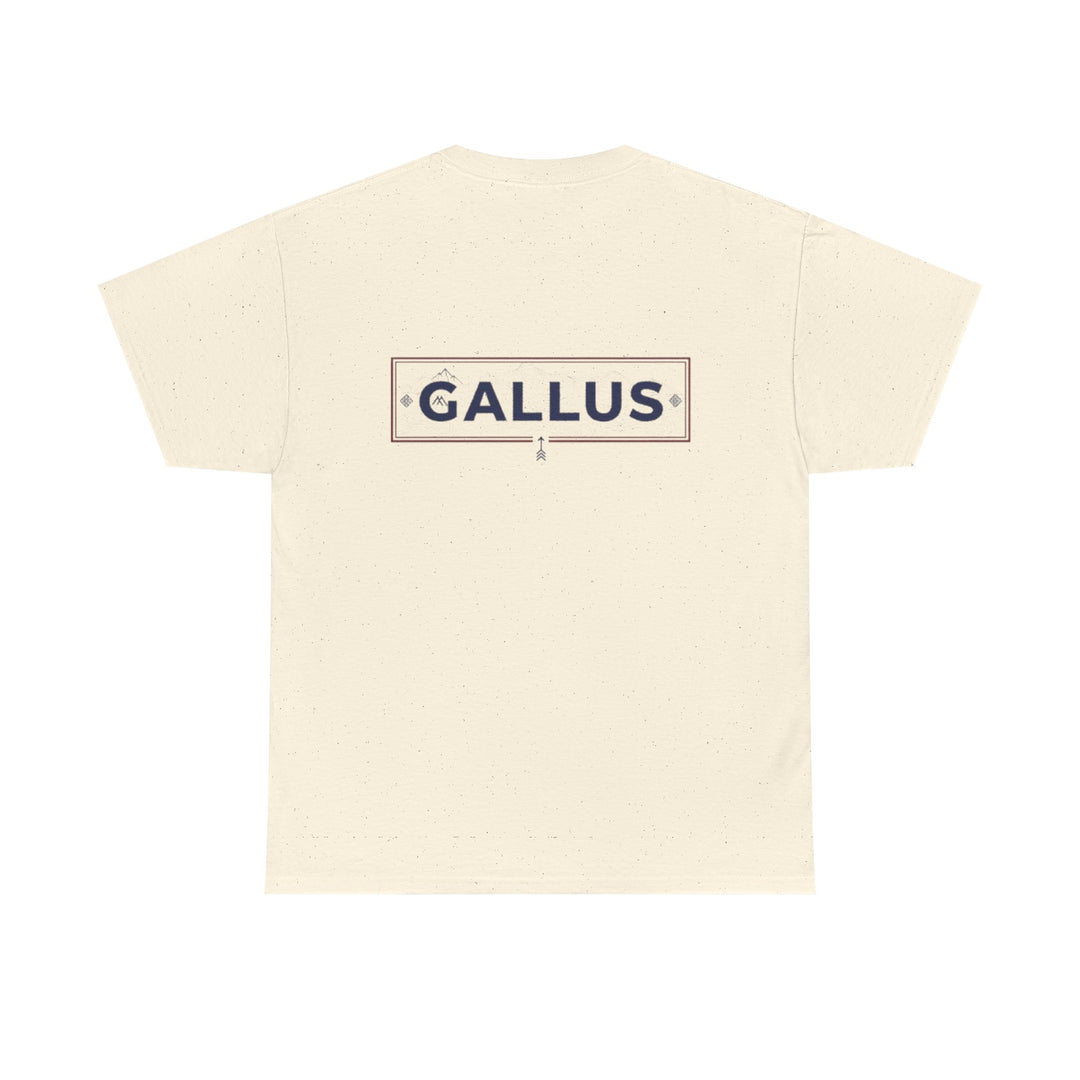 Gallus Logo T-Shirt — Minimal Retro Chest &amp; Back Graphic Tee