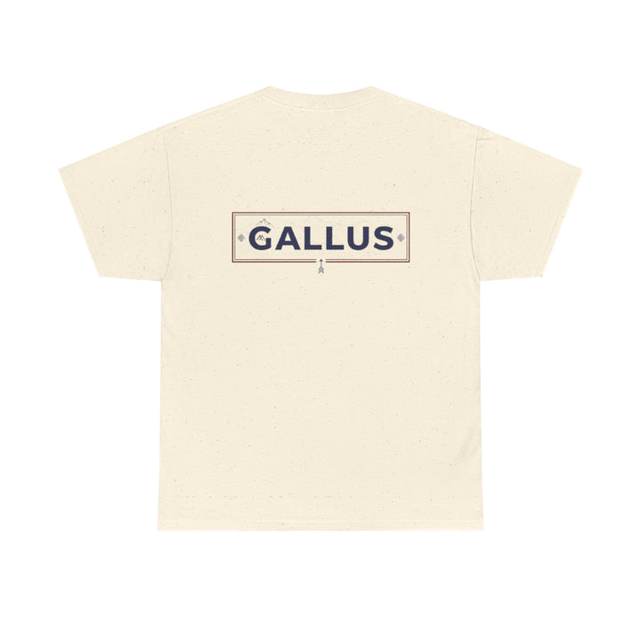 Gallus Logo T-Shirt — Minimal Retro Chest &amp; Back Graphic Tee