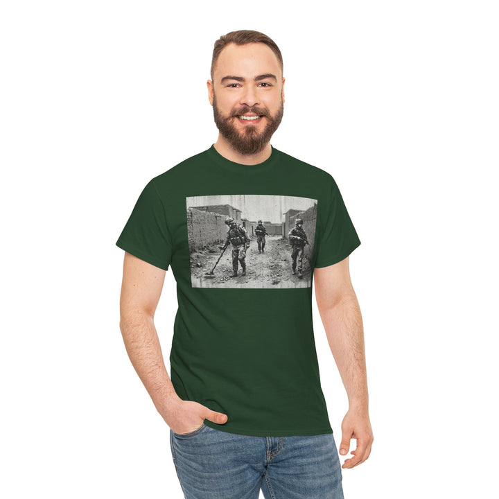 Helmand Vallon Patrol T-Shirt - Vintage Military Graphic Tee - Black &amp; White