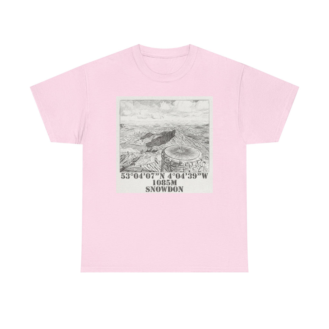 Snowdon Mountain Tee — Vintage Map Illustration with Coordinates