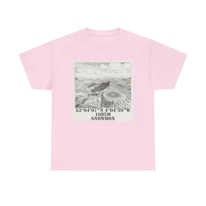 Snowdon Mountain Tee — Vintage Map Illustration with Coordinates