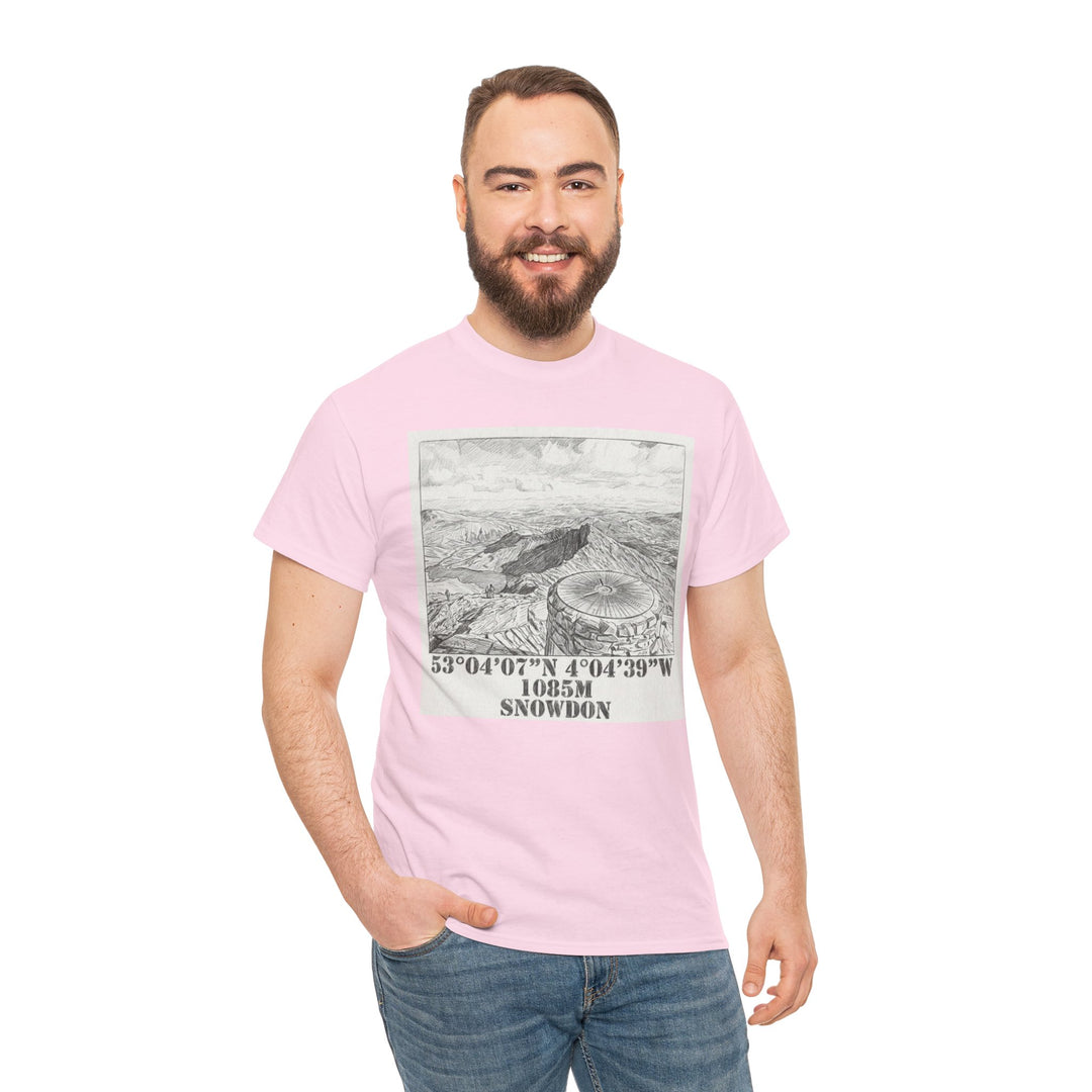 Snowdon Mountain Tee — Vintage Map Illustration with Coordinates