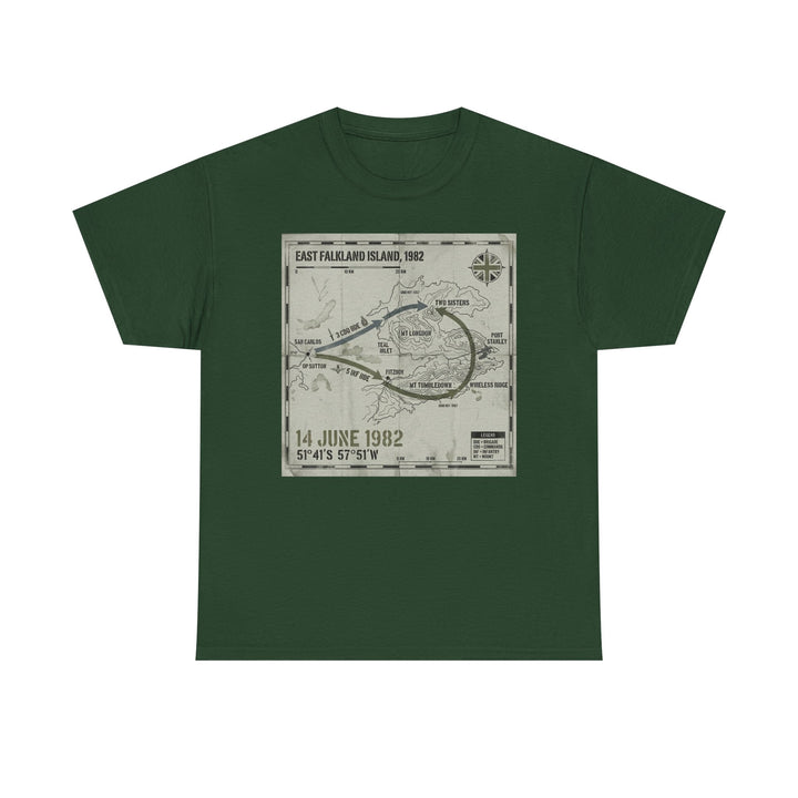 East Falkland 1982 Map T-Shirt — Port Stanley Victory Graphic