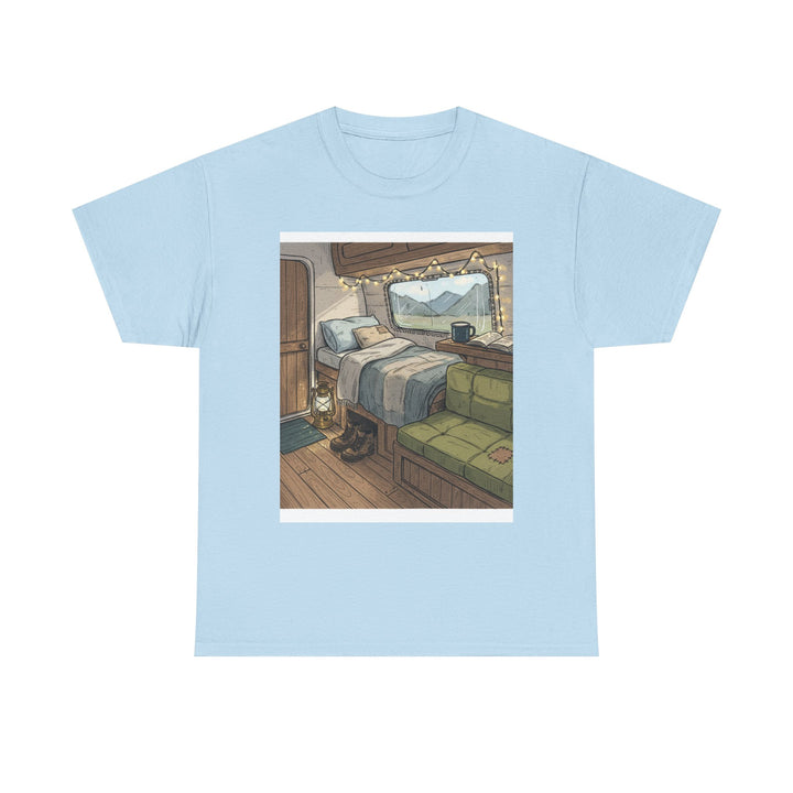 Retro Van Life Interior Graphic T-Shirt - Cozy Camper Van Aesthetic Tee