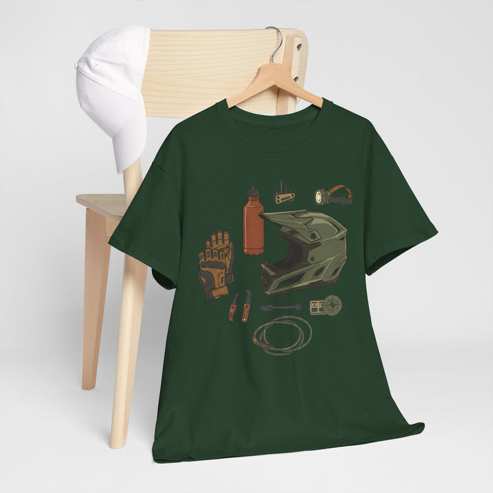 MTB Gear Layout T-Shirt — Mountain Bike Essentials Tee