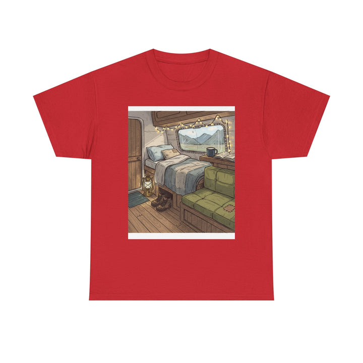 Retro Van Life Interior Graphic T-Shirt - Cozy Camper Van Aesthetic Tee