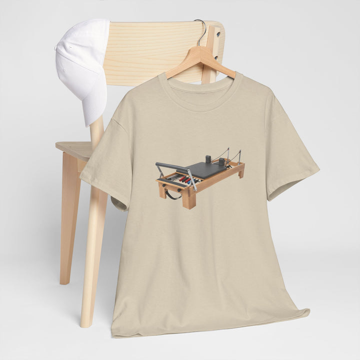 Pilates Reformer Tee – soft, breathable cotton designed for Pilates sessions. Comfortable, flexible, and perfect for reformer workouts or casual wear.