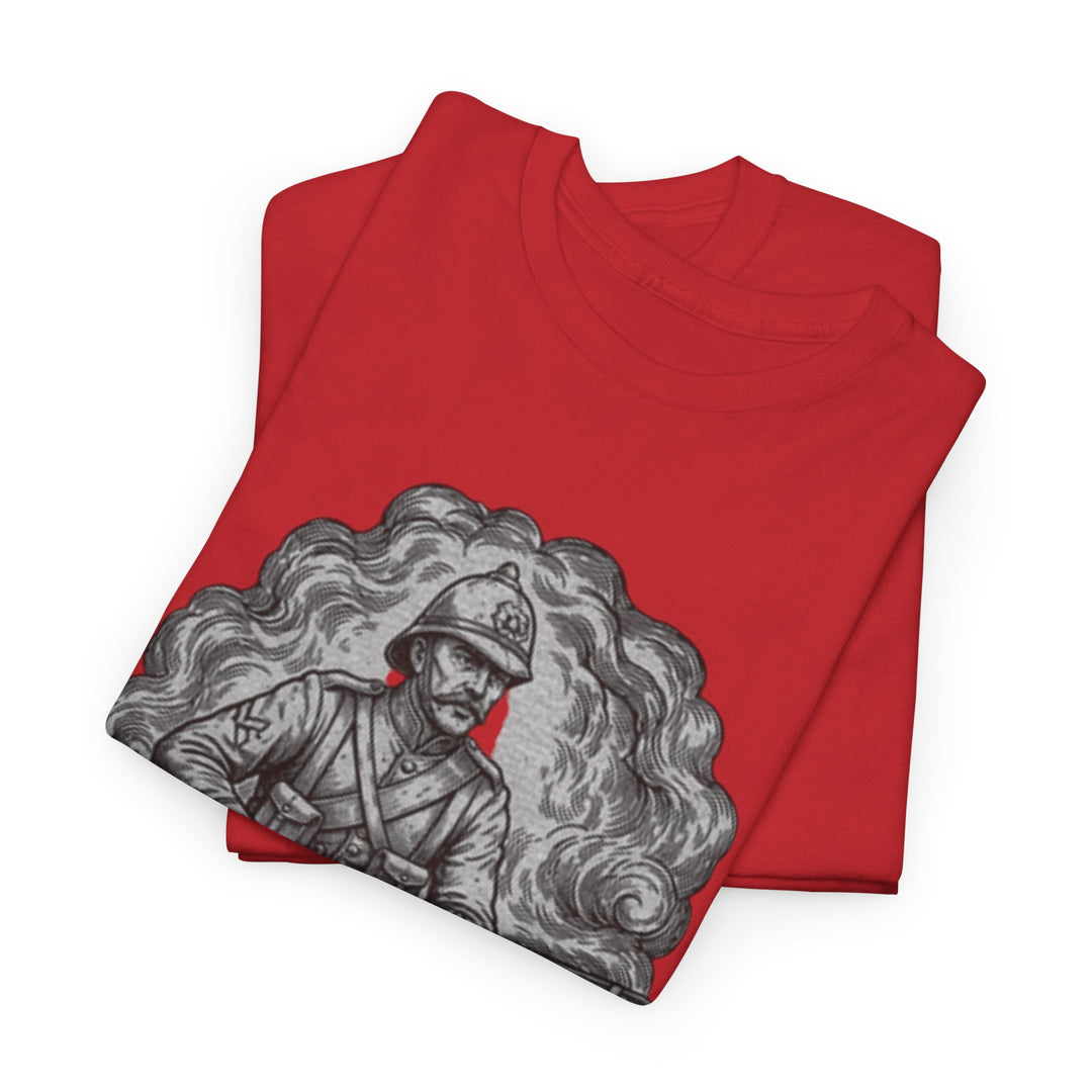 Soldier 1879 T-Shirt featuring a vintage Rorke’s Drift–style rifleman illustration. A bold Anglo-Zulu War tribute design.