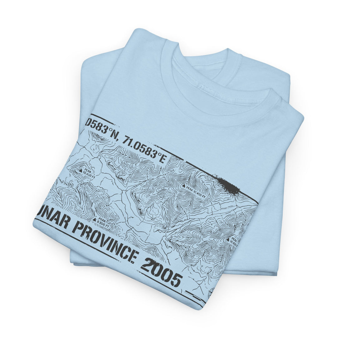 Kunar Province 2005 Map T-Shirt - Afghanistan Military Heritage Graphic Tee