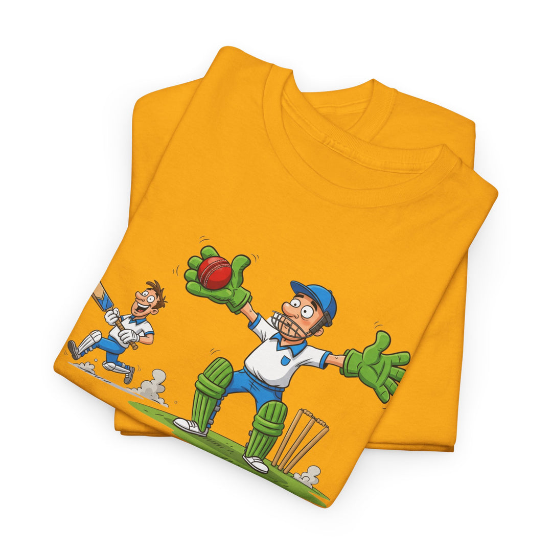 Cricket Catch Graphic Cartoon T-Shirt