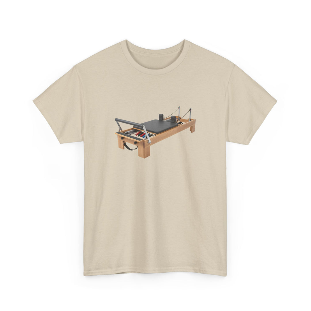 Pilates Reformer Tee – soft, breathable cotton designed for Pilates sessions. Comfortable, flexible, and perfect for reformer workouts or casual wear.