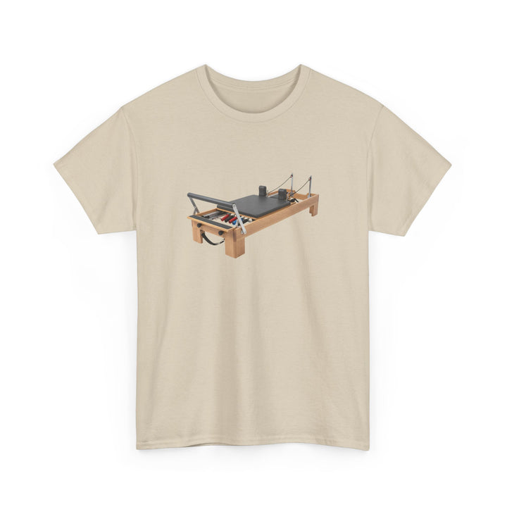 Pilates Reformer Tee – soft, breathable cotton designed for Pilates sessions. Comfortable, flexible, and perfect for reformer workouts or casual wear.