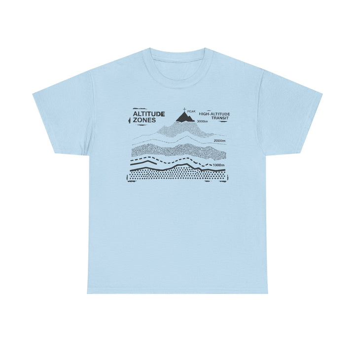 Retro Mountain Altitude Graphic T-Shirt — Vintage Topographic Hiking Tee