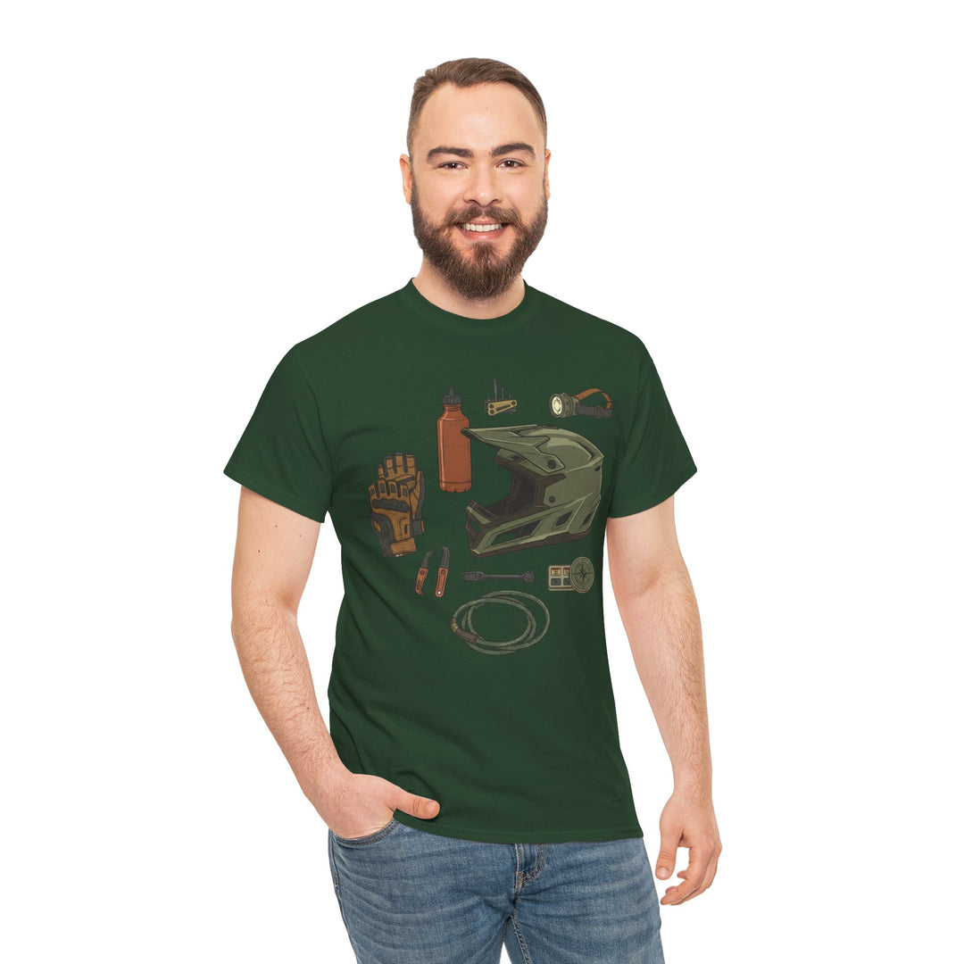 MTB Gear Layout T-Shirt — Mountain Bike Essentials Tee