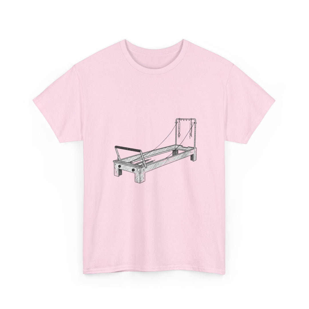 Pilates Reformer Tee – soft, breathable cotton designed for reformer Pilates. Comfortable, flexible, and perfect for studio workouts or casual wear.