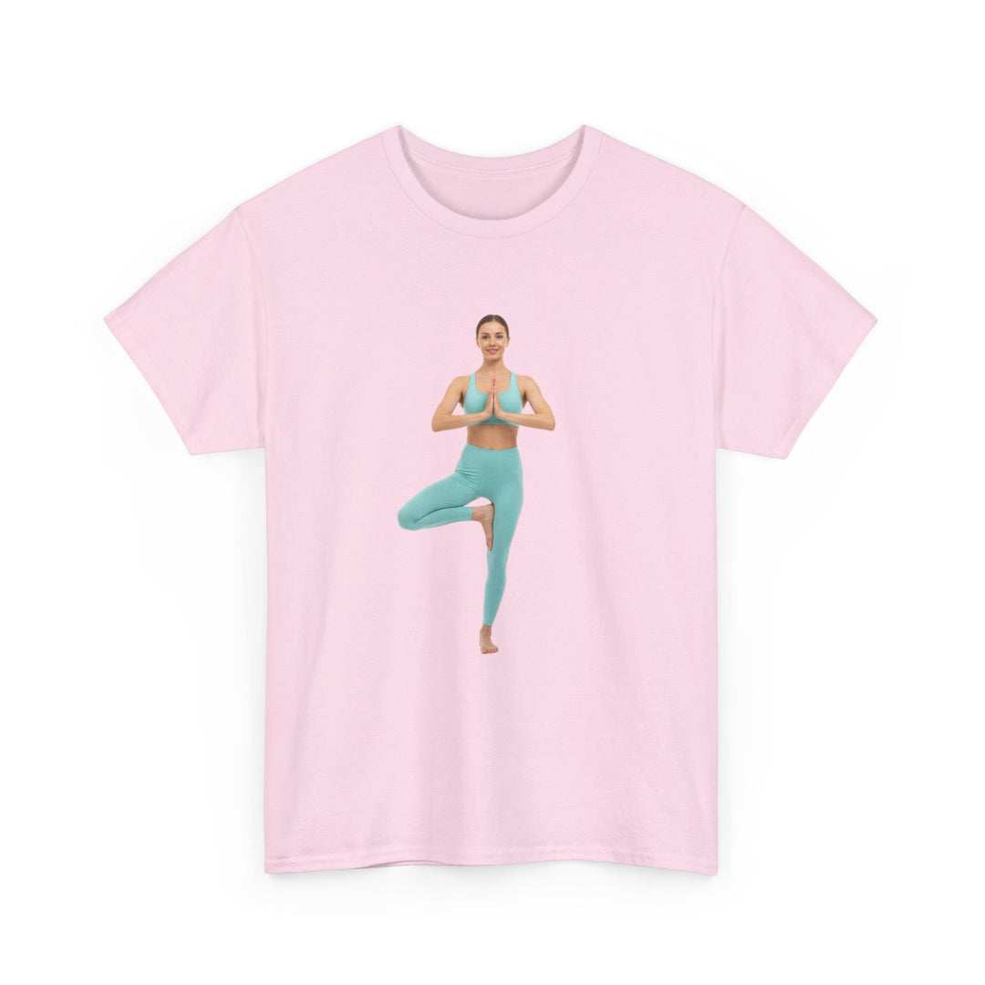 Yoga Pose Tee – soft, breathable cotton featuring a stylish yoga pose design. Perfect for yoga practice, meditation, or casual mindful lifestyle wear.
