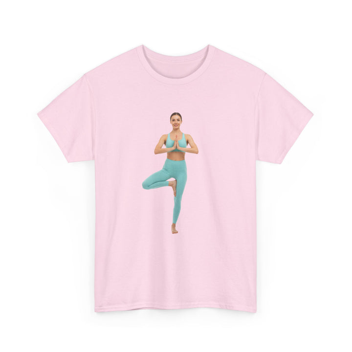Yoga Pose Tee – soft, breathable cotton featuring a stylish yoga pose design. Perfect for yoga practice, meditation, or casual mindful lifestyle wear.