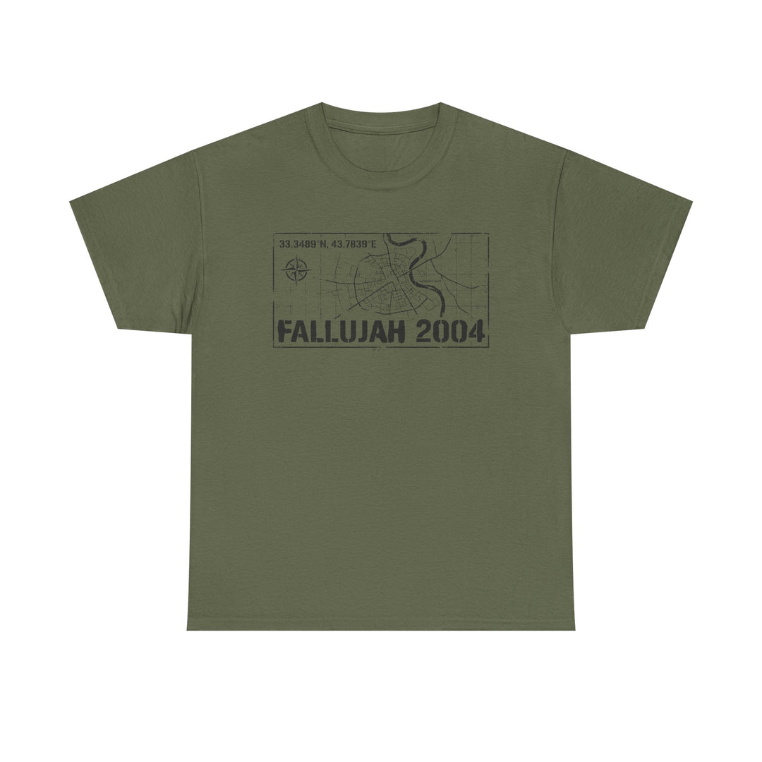 Fallujah 2004 Map Tee — Military Deployment Memorial T-Shirt