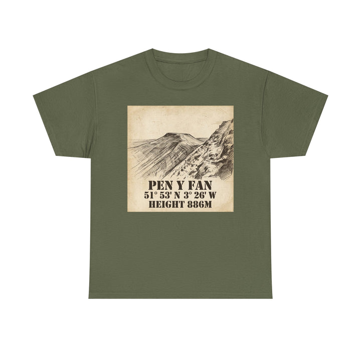 Pen y Fan T-Shirt - Brecon Beacons Vintage Coordinates &amp; Elevation