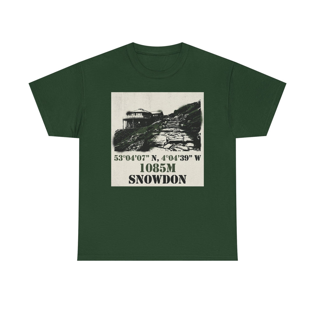 Snowdon 1085m Vintage Summit Tee — Mountain Coordinates Graphic T‑Shirt
