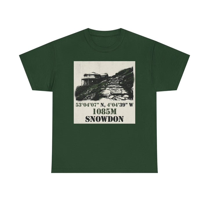 Snowdon 1085m Vintage Summit Tee — Mountain Coordinates Graphic T‑Shirt