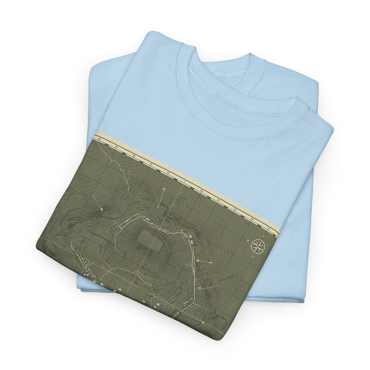Isandlwana Map Print T-Shirt featuring a vintage topographic design. A bold heritage graphic tee inspired by historic terrain.