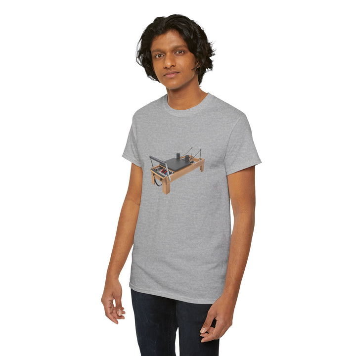 Pilates Reformer Tee – soft, breathable cotton designed for Pilates sessions. Comfortable, flexible, and perfect for reformer workouts or casual wear.