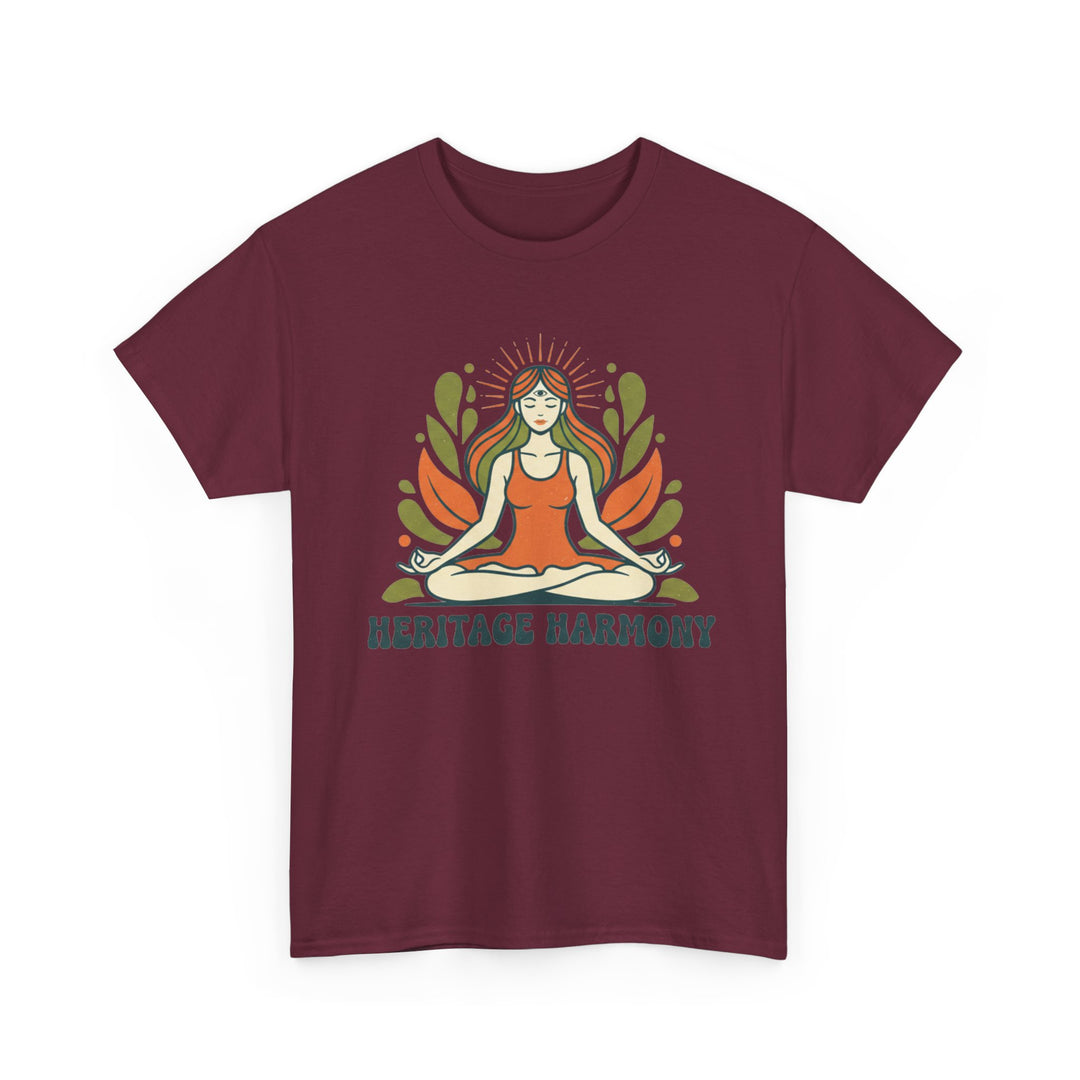 Yoga Meditation Tee – soft, breathable cotton designed for meditation and yoga practice. Comfortable, relaxed fit perfect for studio or casual wear.