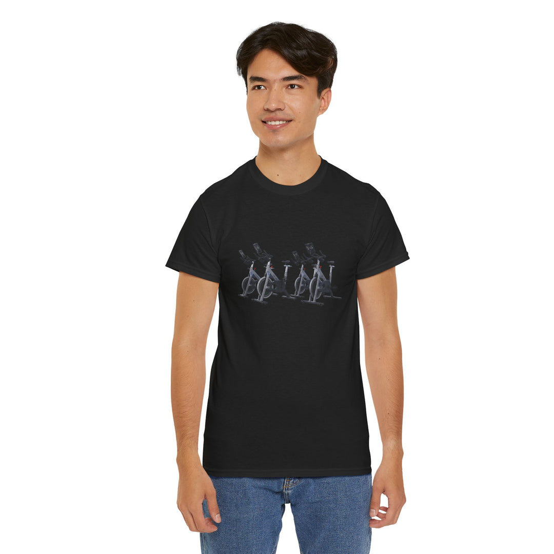 Spin Bikes Tee – soft, breathable cotton designed for indoor cycling and spin classes. Comfortable, durable, and perfect for active lifestyles.