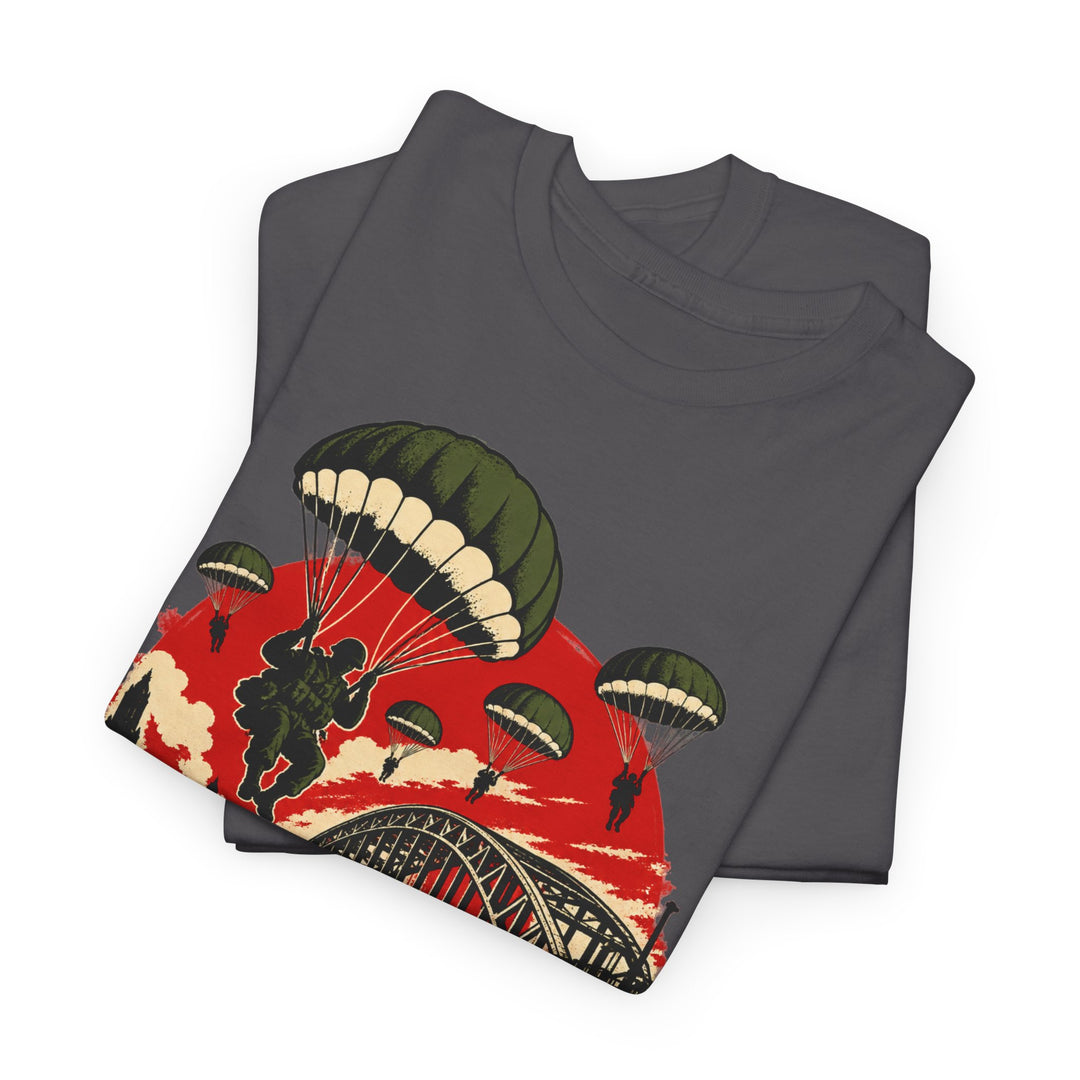 Arnhem T-Shirt — “One Bridge, Big Ask” WWII Paratrooper Humour Tee