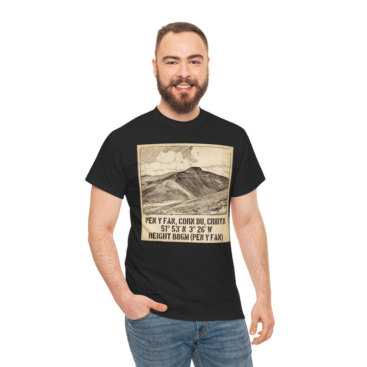 Pen y Fan Summit Coordinates T-Shirt — Vintage Mountain Peak Tee