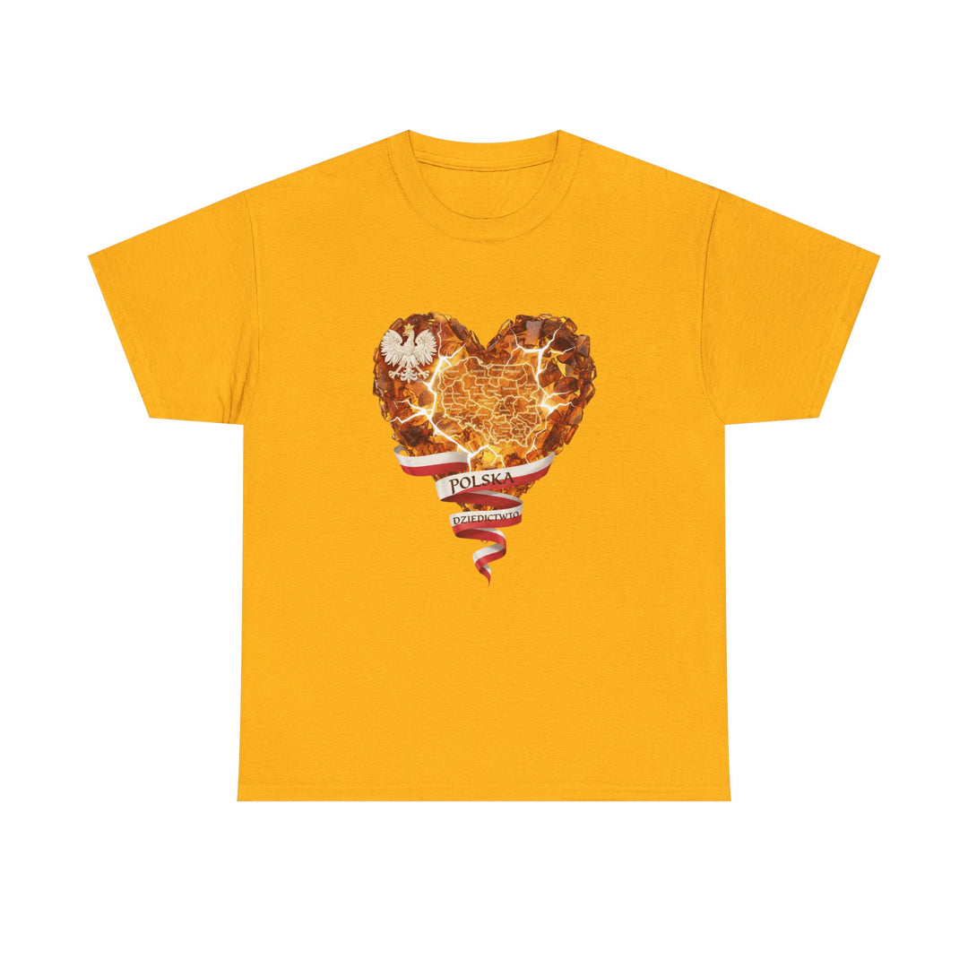 Polish Pride Heart Flame Tee | Polska Heritage T-Shirt