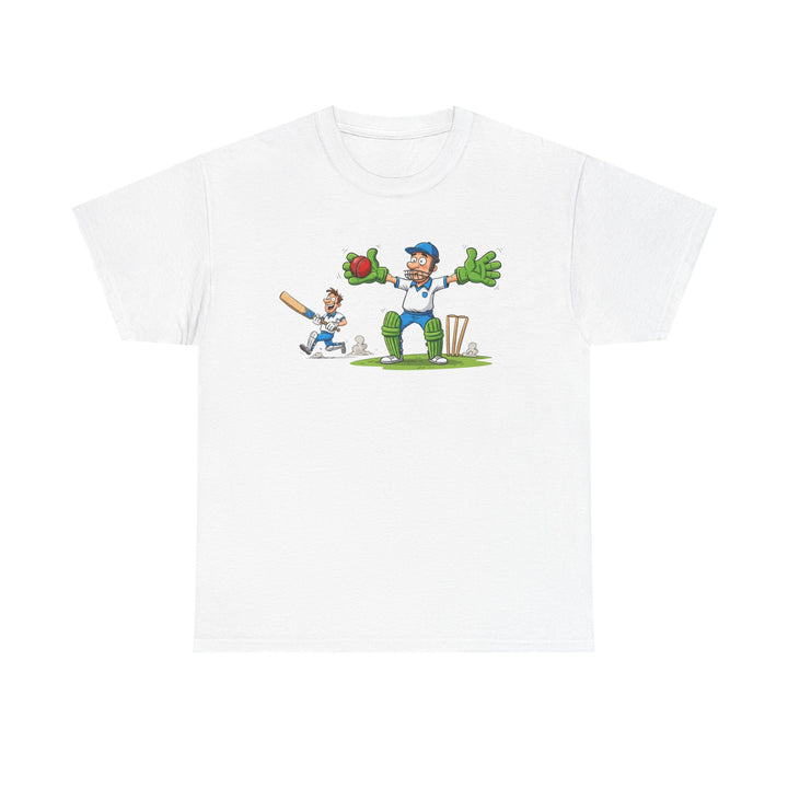 Cricket Catch Graphic Cartoon T-Shirt