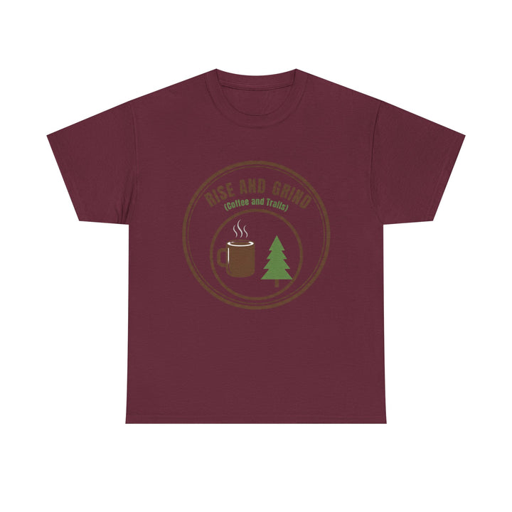 Rise and Grind Coffee T-Shirt - Vintage Camping &amp; Hiking Tee