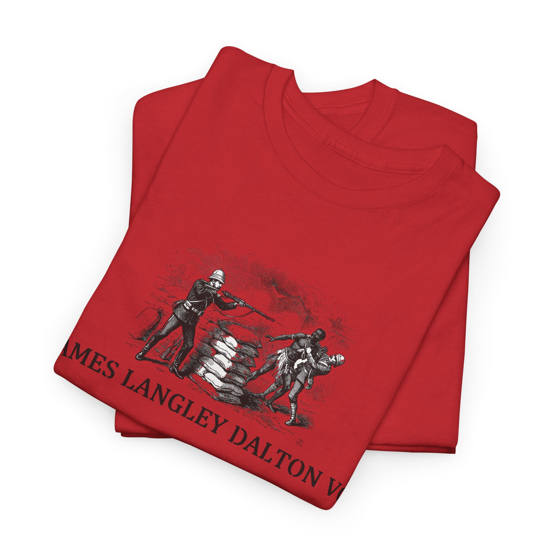Dalton VC Rorke’s Drift Tribute T-Shirt honoring James Langley Dalton’s courage in 1879. A bold Anglo-Zulu War heritage design.