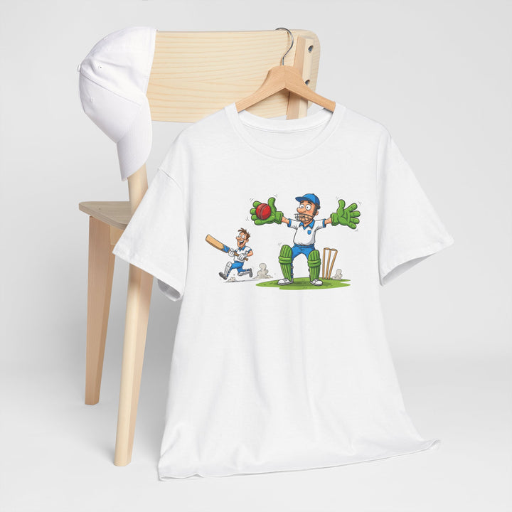 Cricket Catch Graphic Cartoon T-Shirt