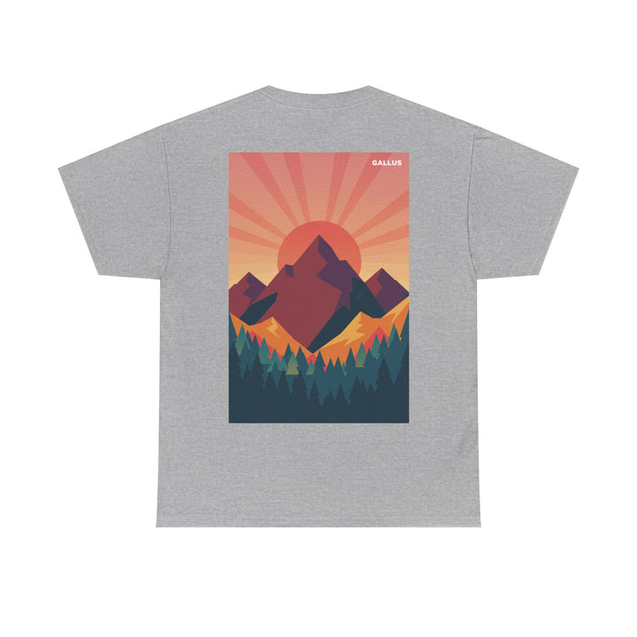 Mountain Sunset T-Shirt — Retro Nature Graphic Tee with &