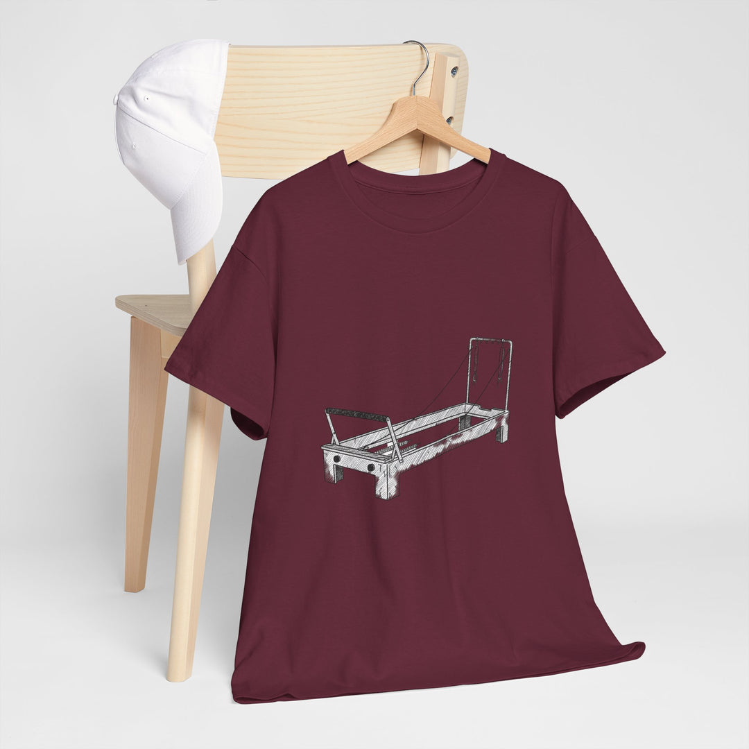 Pilates Reformer Tee – soft, breathable cotton designed for reformer Pilates. Comfortable, flexible, and perfect for studio workouts or casual wear.