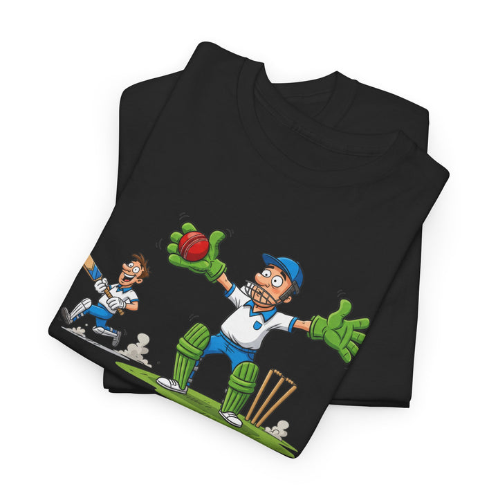 Cricket Catch Graphic Cartoon T-Shirt