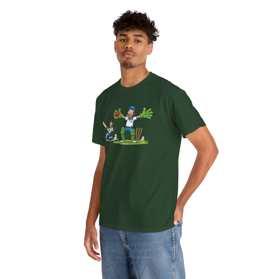 Cricket Catch Graphic Cartoon T-Shirt