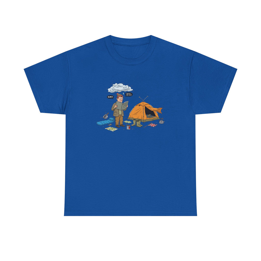 Retro Mountain Camping Graphic T-Shirt — Vintage Campfire Adventure Tee