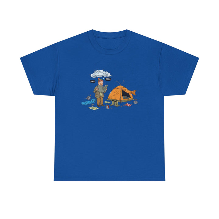 Retro Mountain Camping Graphic T-Shirt — Vintage Campfire Adventure Tee