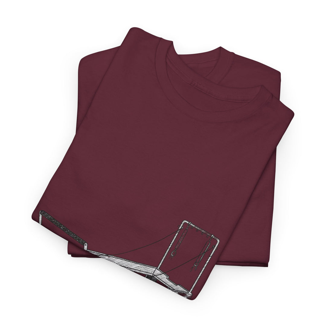 Pilates Reformer Tee – soft, breathable cotton designed for reformer Pilates. Comfortable, flexible, and perfect for studio workouts or casual wear.