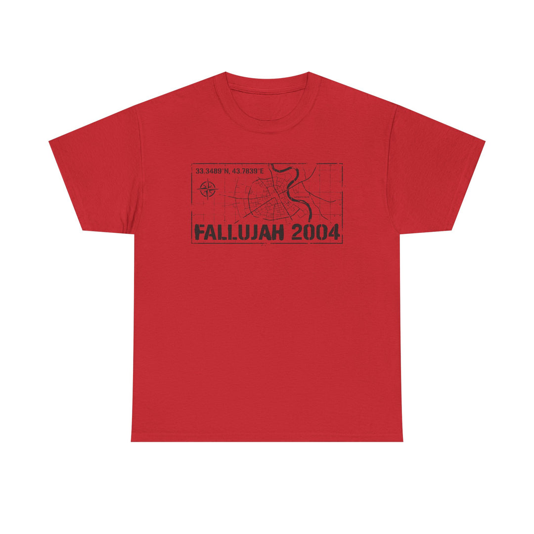 Fallujah 2004 Map Tee — Military Deployment Memorial T-Shirt