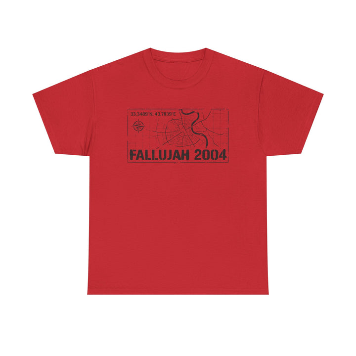 Fallujah 2004 Map Tee — Military Deployment Memorial T-Shirt