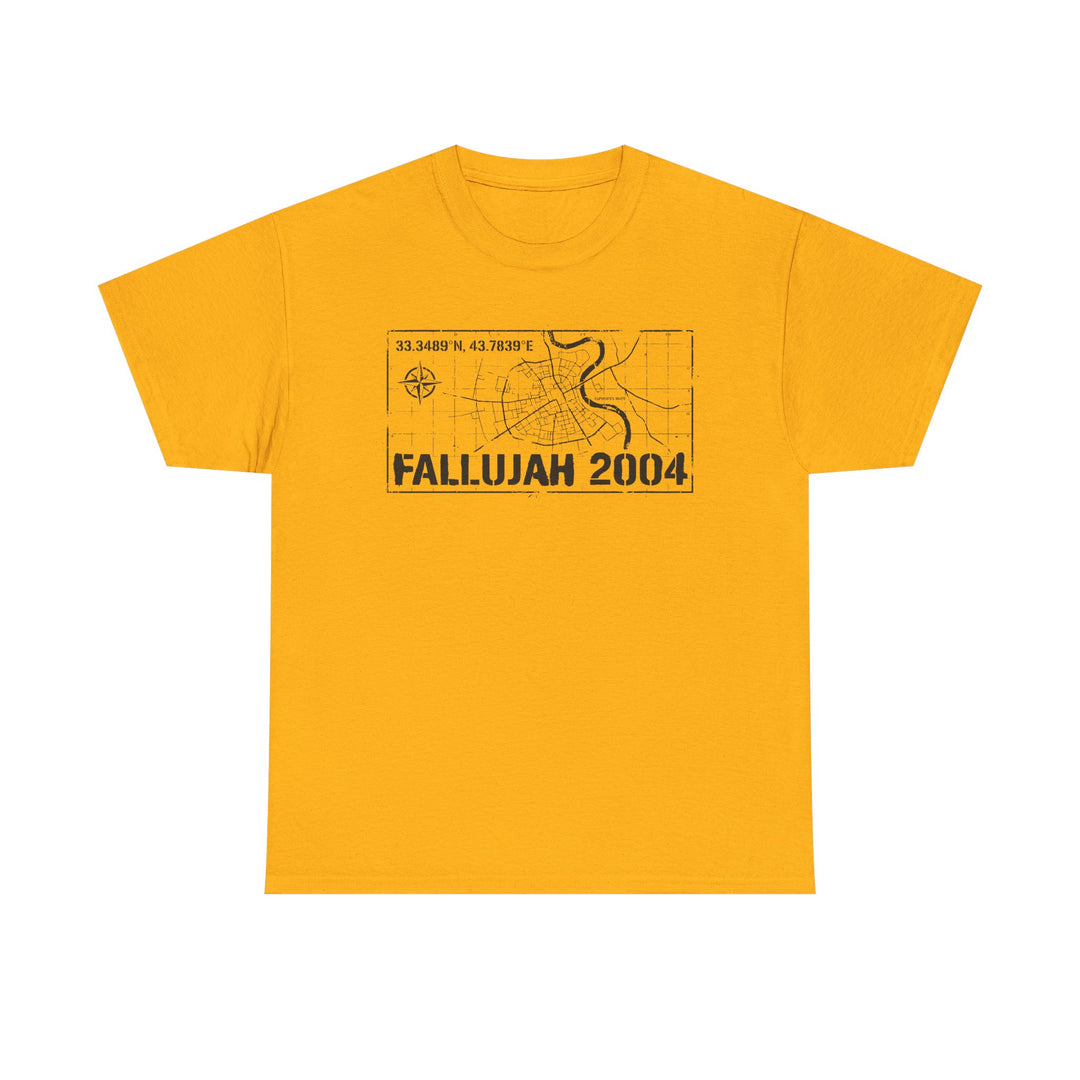 Fallujah 2004 Map Tee — Military Deployment Memorial T-Shirt