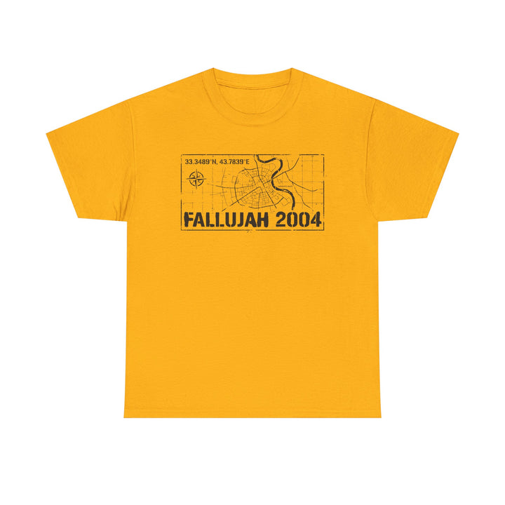 Fallujah 2004 Map Tee — Military Deployment Memorial T-Shirt