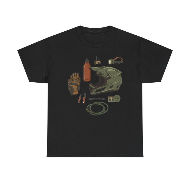 MTB Gear Layout T-Shirt — Mountain Bike Essentials Tee